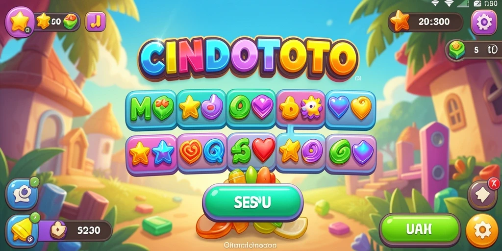 Tampilan gameplay CINDOTOTO yang penuh warna dan seru.