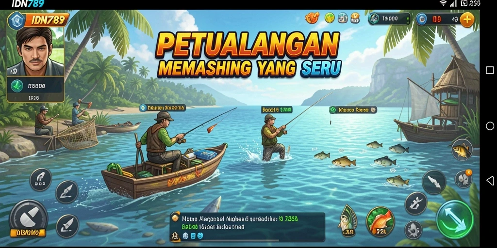 Tampilan gameplay <strong>IDN789</strong> yang menarik saat memancing di lautan.