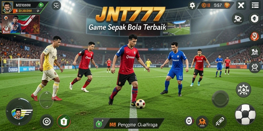 Tampilan gameplay seru menguji strategi tim sepak bola.