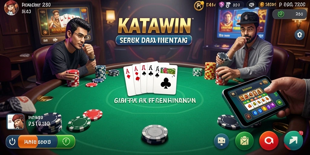 Screenshot KATAWIN menampilkan gameplay Poker yang menarik dan interaktif.
