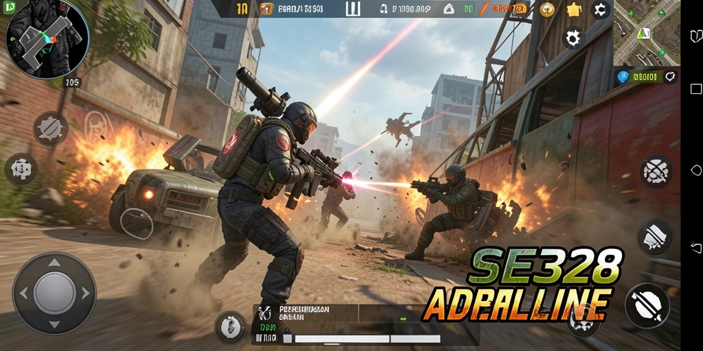 Tangkapan layar gameplay SE328 yang menegangkan dalam TPS.
