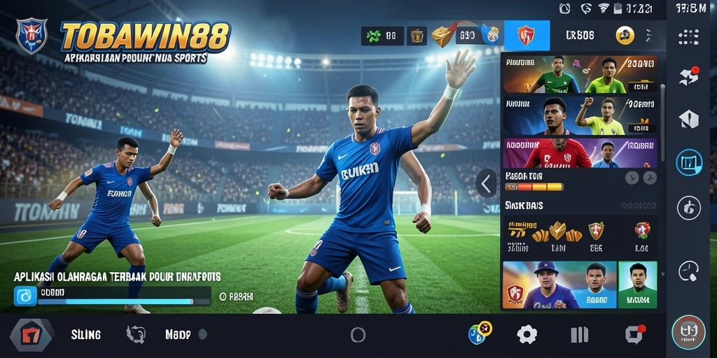 Screenshot dari gameplay TOBAWIN88 menampilkan informasi olahraga lengkap.